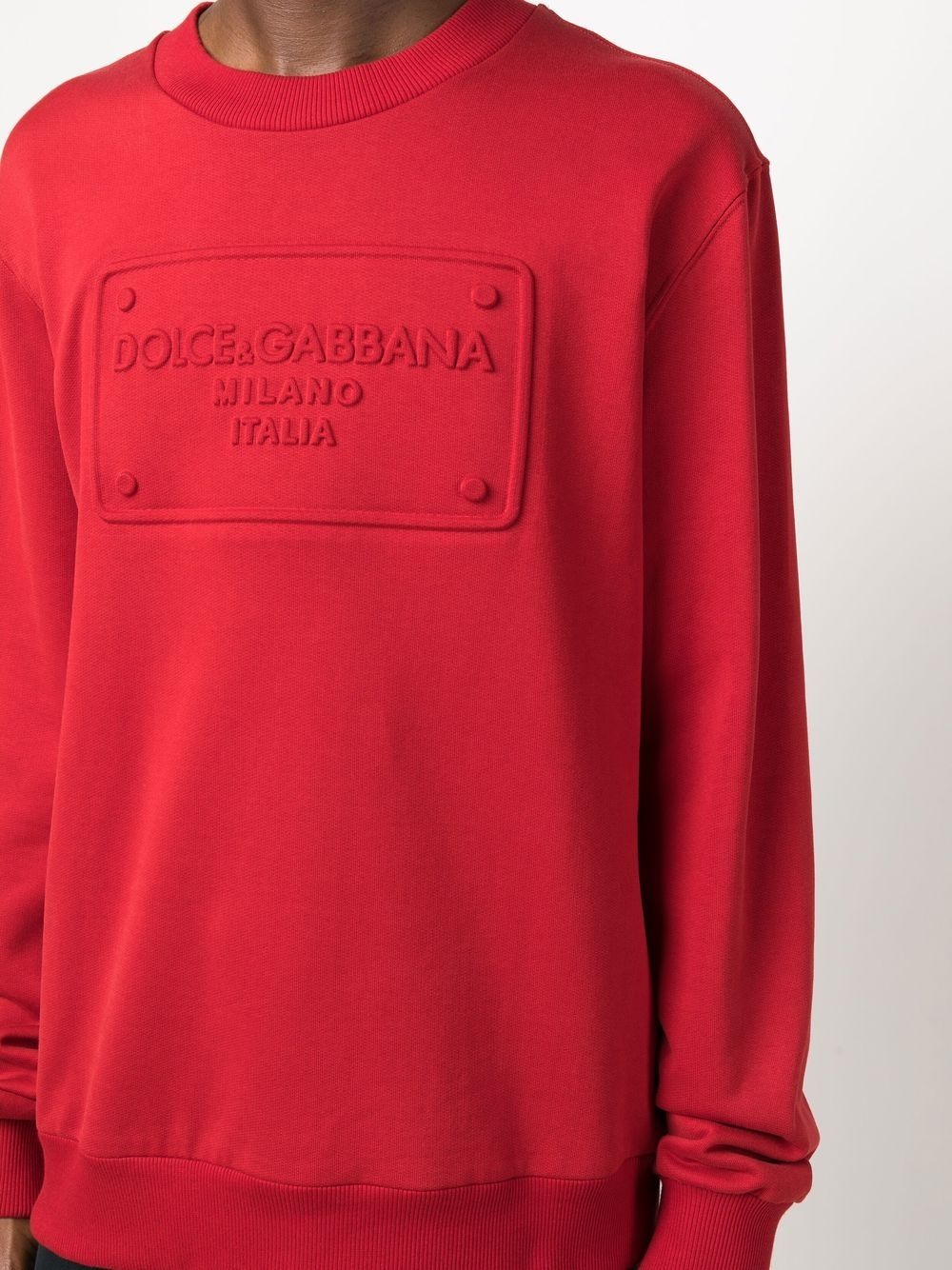 logo-embossed crew-neck sweatshirt - 5