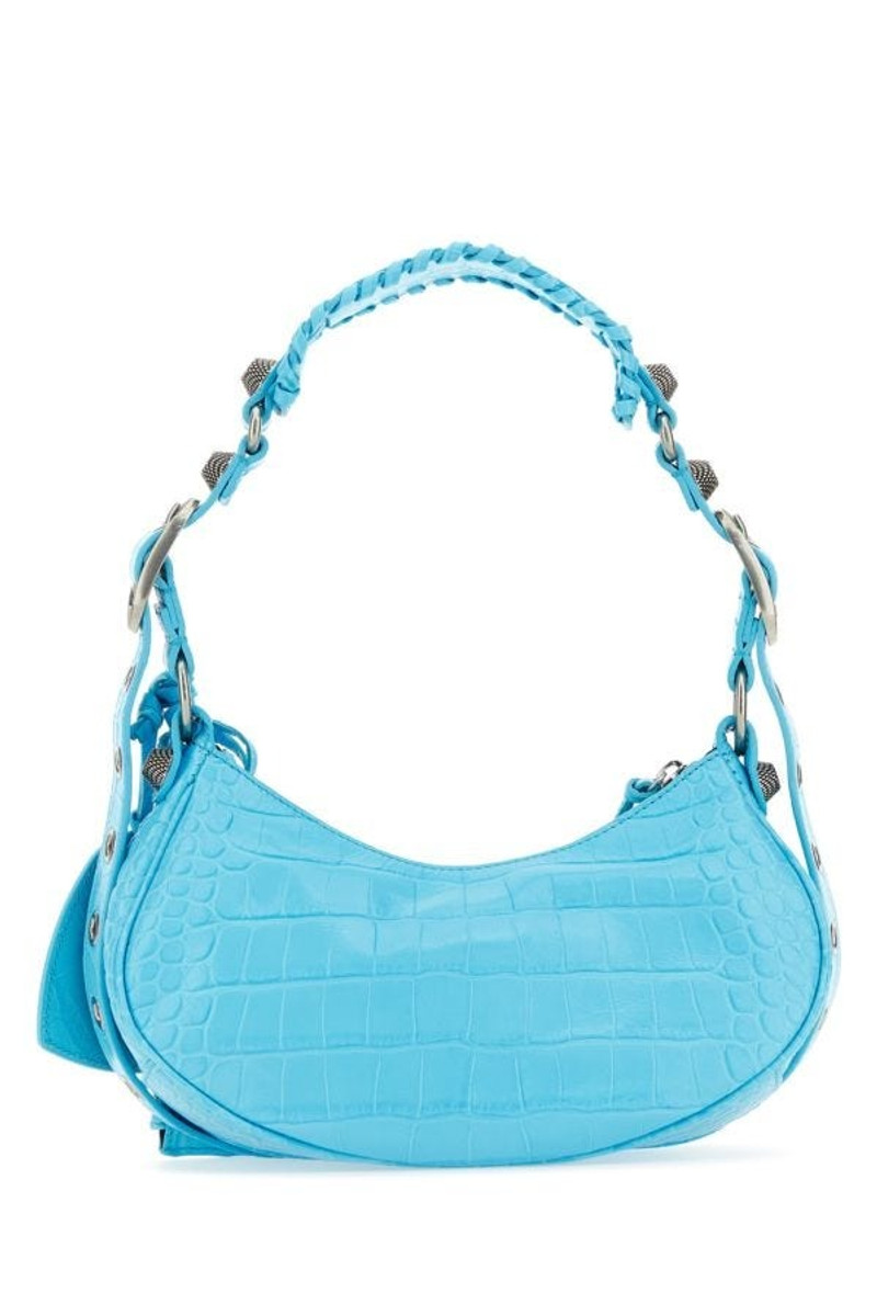 Balenciaga Woman Light Blue Leather Le Cagole Xs Shoulder Bag 3