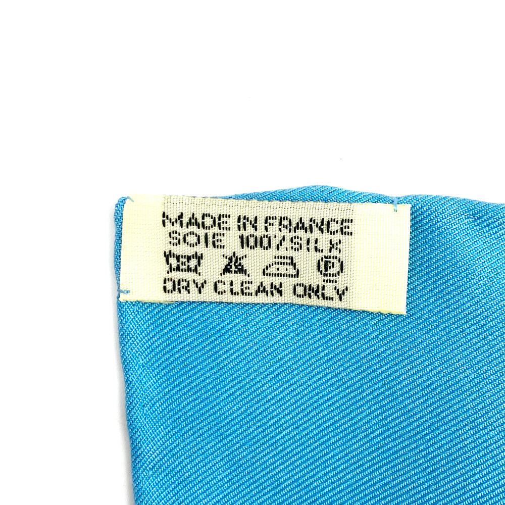 Hermes Aqua Blue Silk Scarf - 8