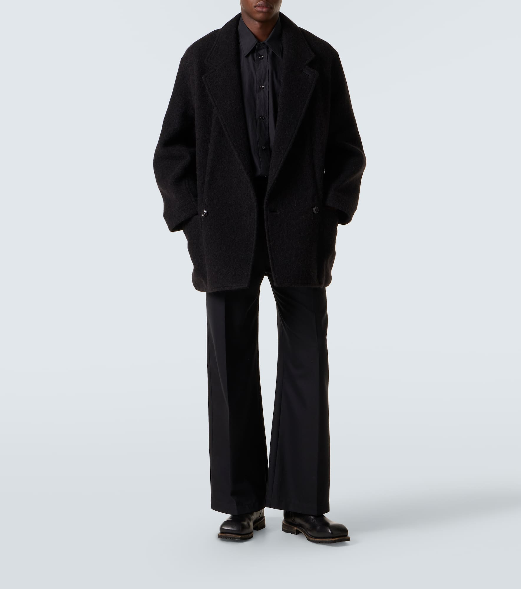 Wool and alpaca felt coat - 2