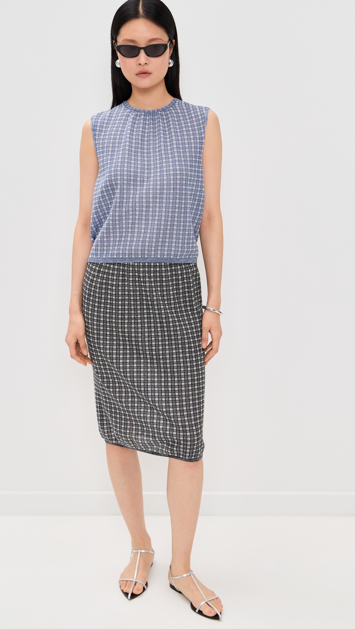 Bradley Crewneck in Plaid Knit - 4