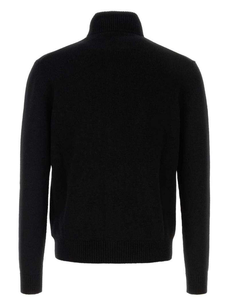 Prada logo-embroidered zip-up sweatshirt outlook