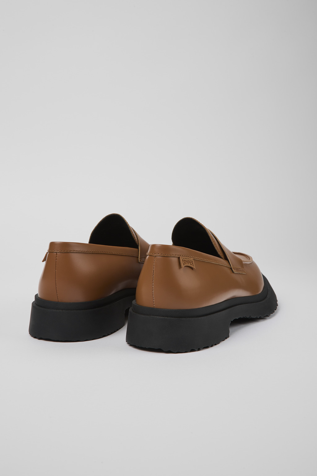 Brown leather loafers for men - 2