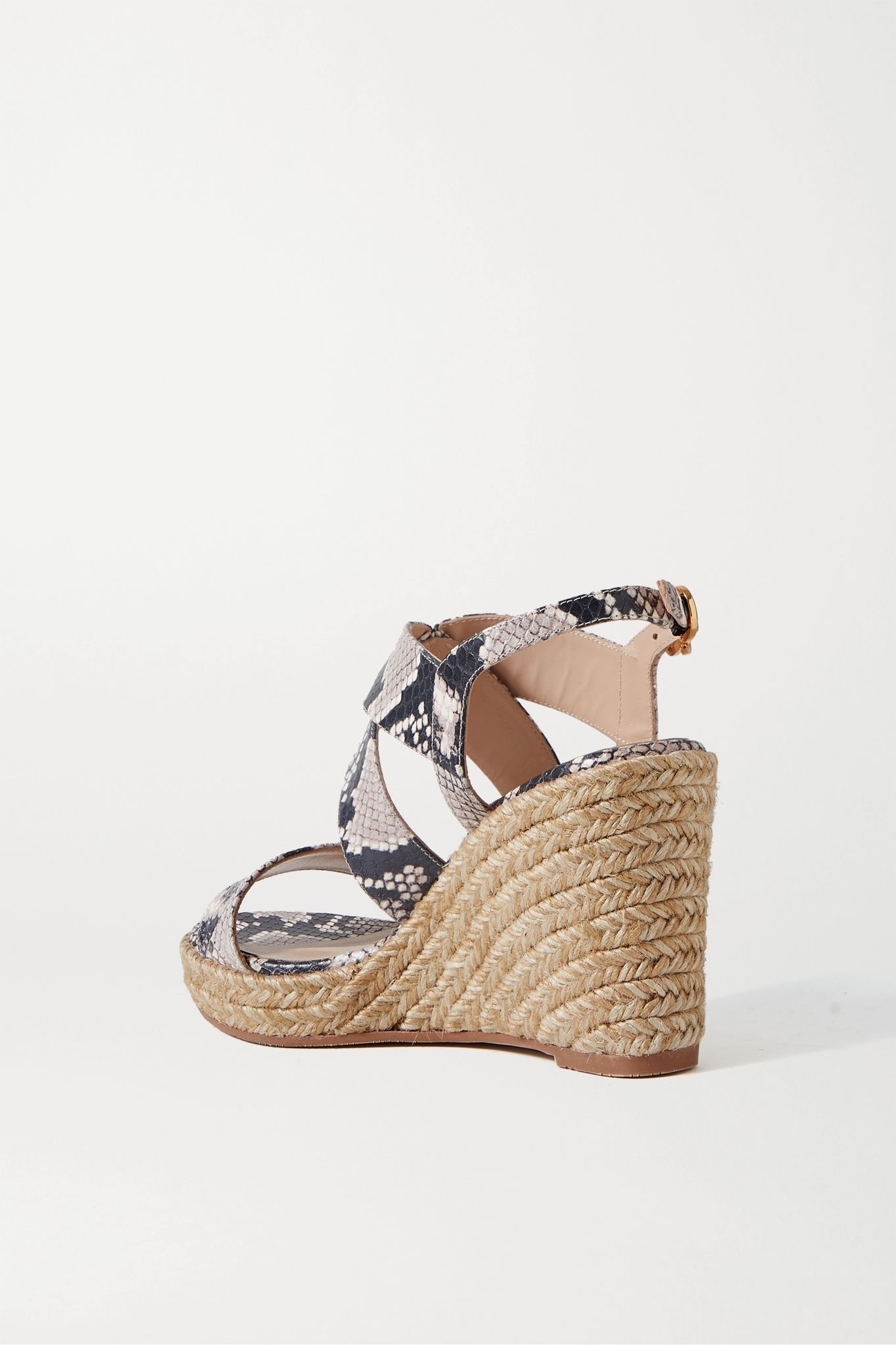 Ellette snake-effect leather espadrille wedge sandals - 4