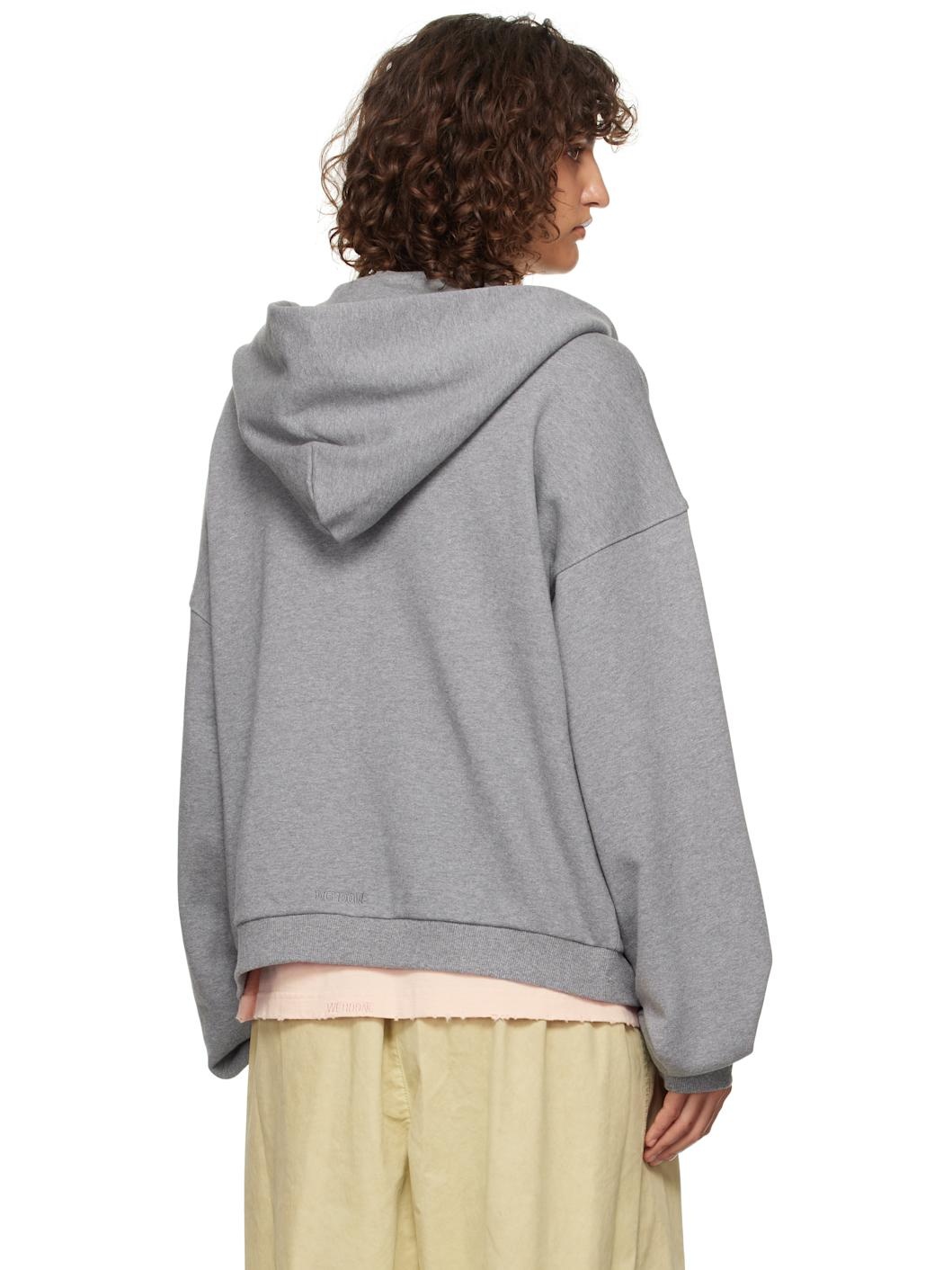 Gray Pearl Logo Zip-up Hoodie - 3