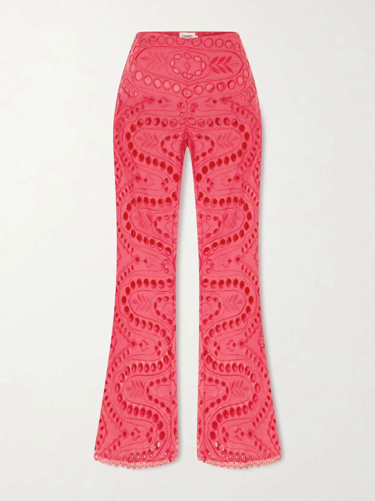 Stern Broderie Anglaise Cotton-blend Flared Pants - 1