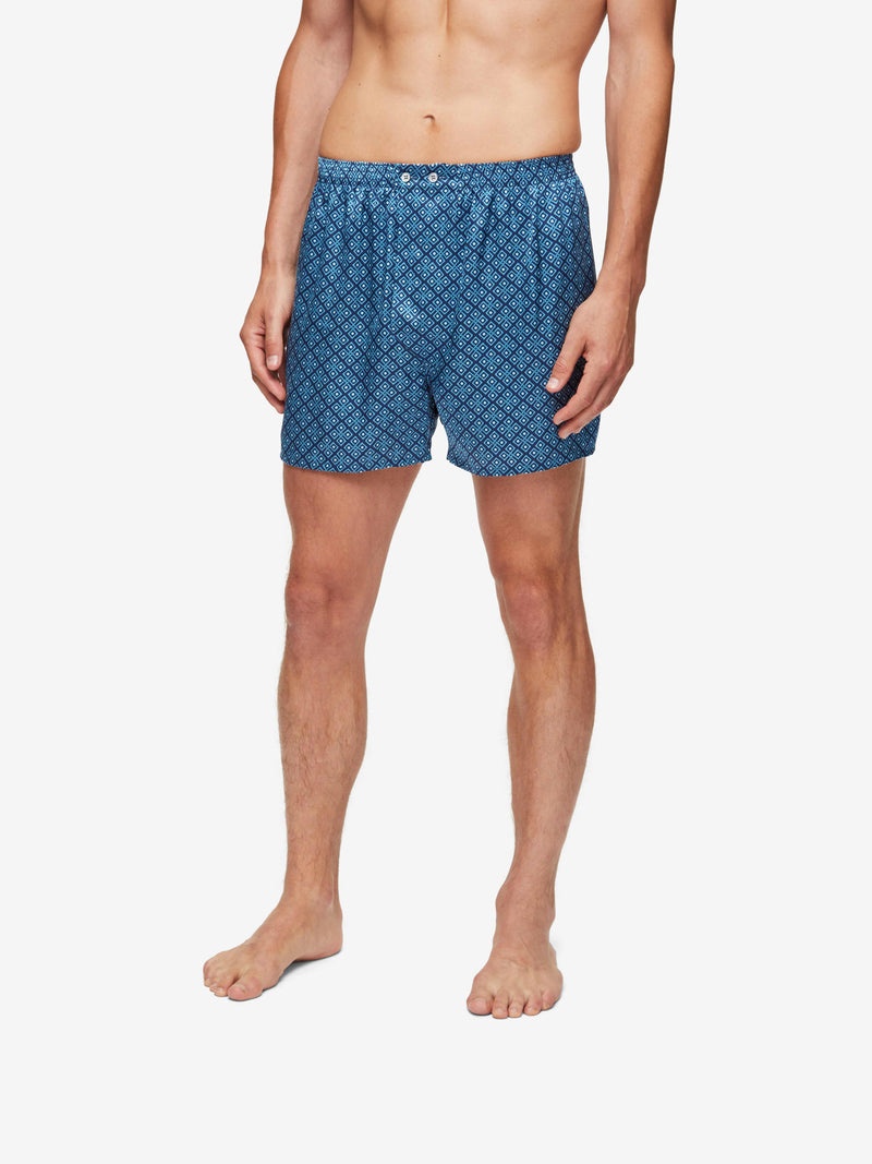 Men's Classic Fit Boxers Brindisi 89 Silk Satin Navy - 7