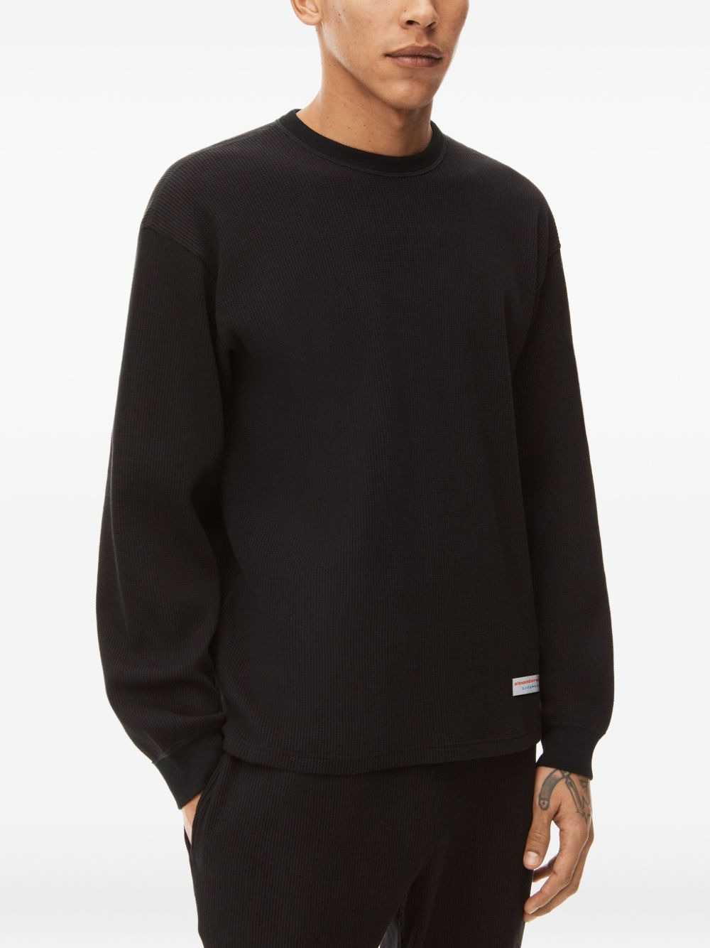 waffle crew neck longsleeve T-shirt - 4