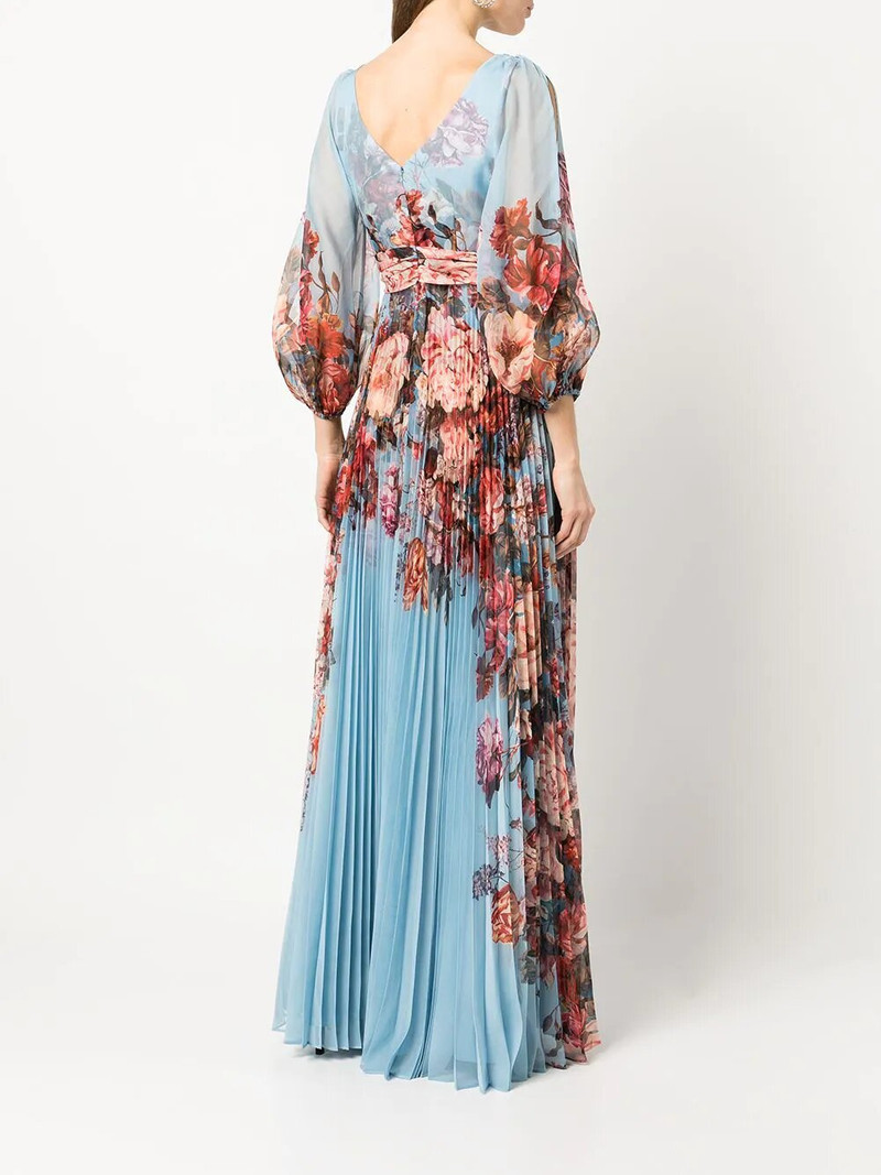 FLORAL V NECK GOWN 3