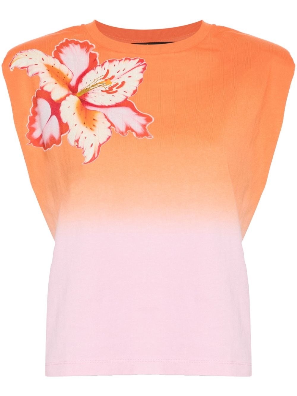 floral-print ombré T-shirt - 1