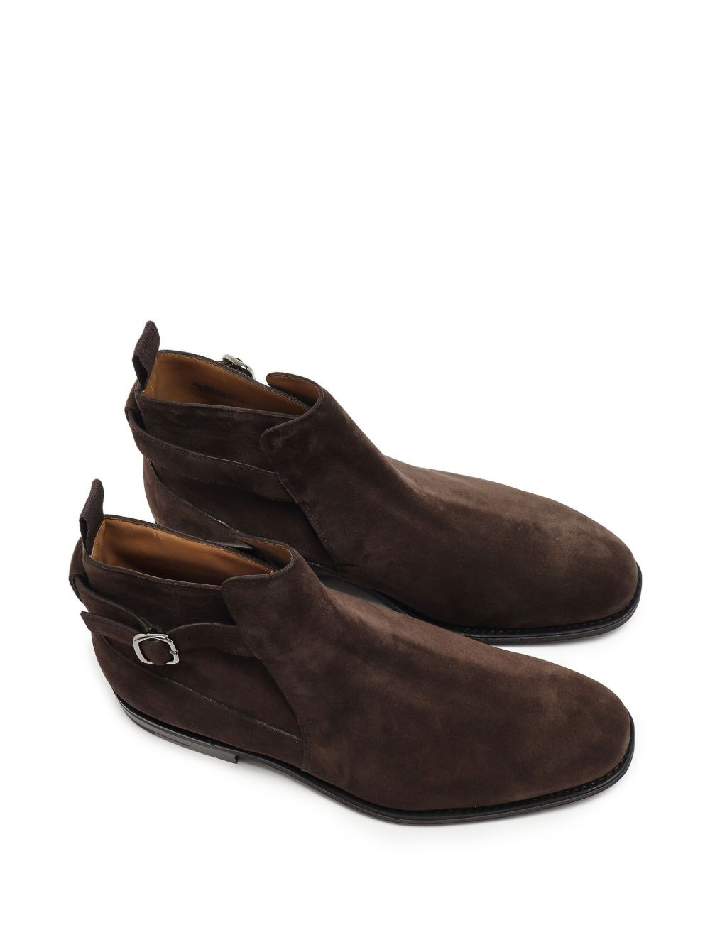 buckle-strap suede boots - 3