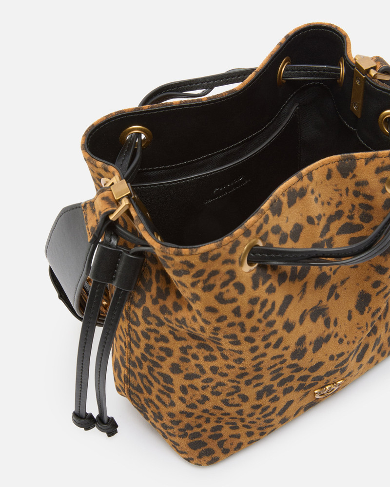 SMALL CROSSBODY BUCKET BAG IN LEOPARD-PRINT SUEDE 4