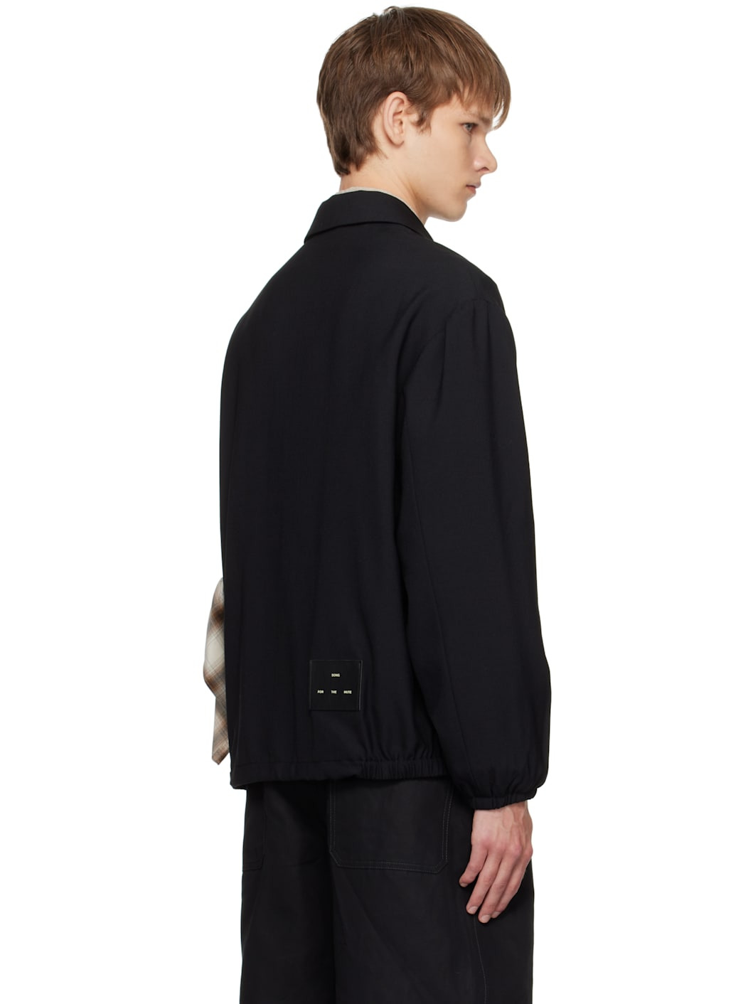 Black Gabardine Slim Coach Jacket - 3