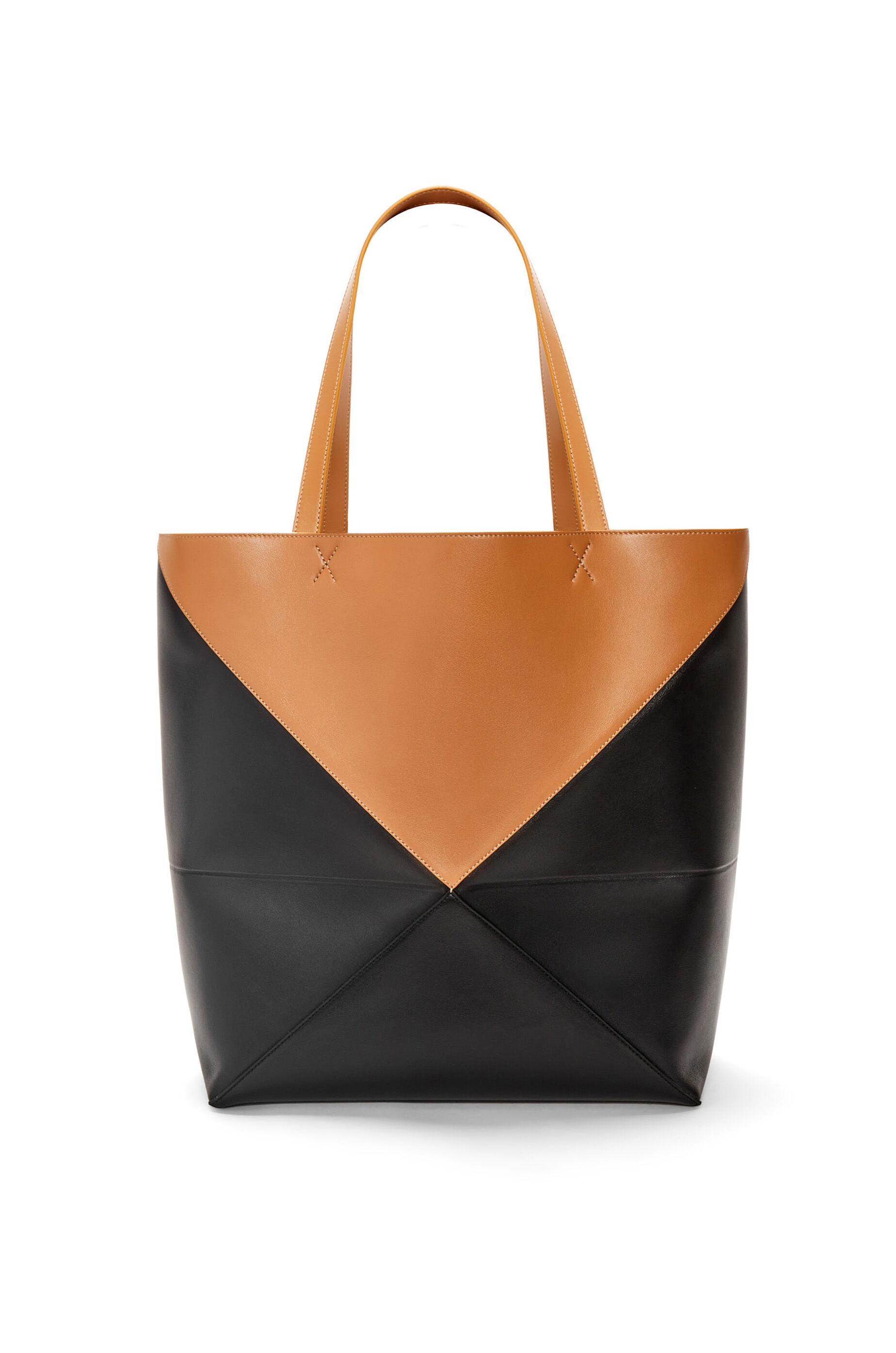 Large Puzzle Fold Tote in shiny calfskin - 5