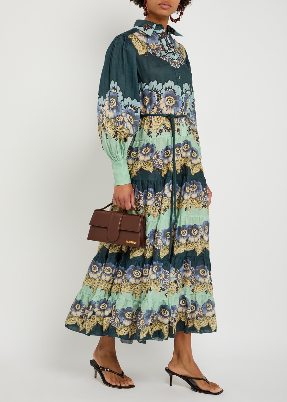 Alemais Madalena Printed Ramie Midi Shirt Dress - 4