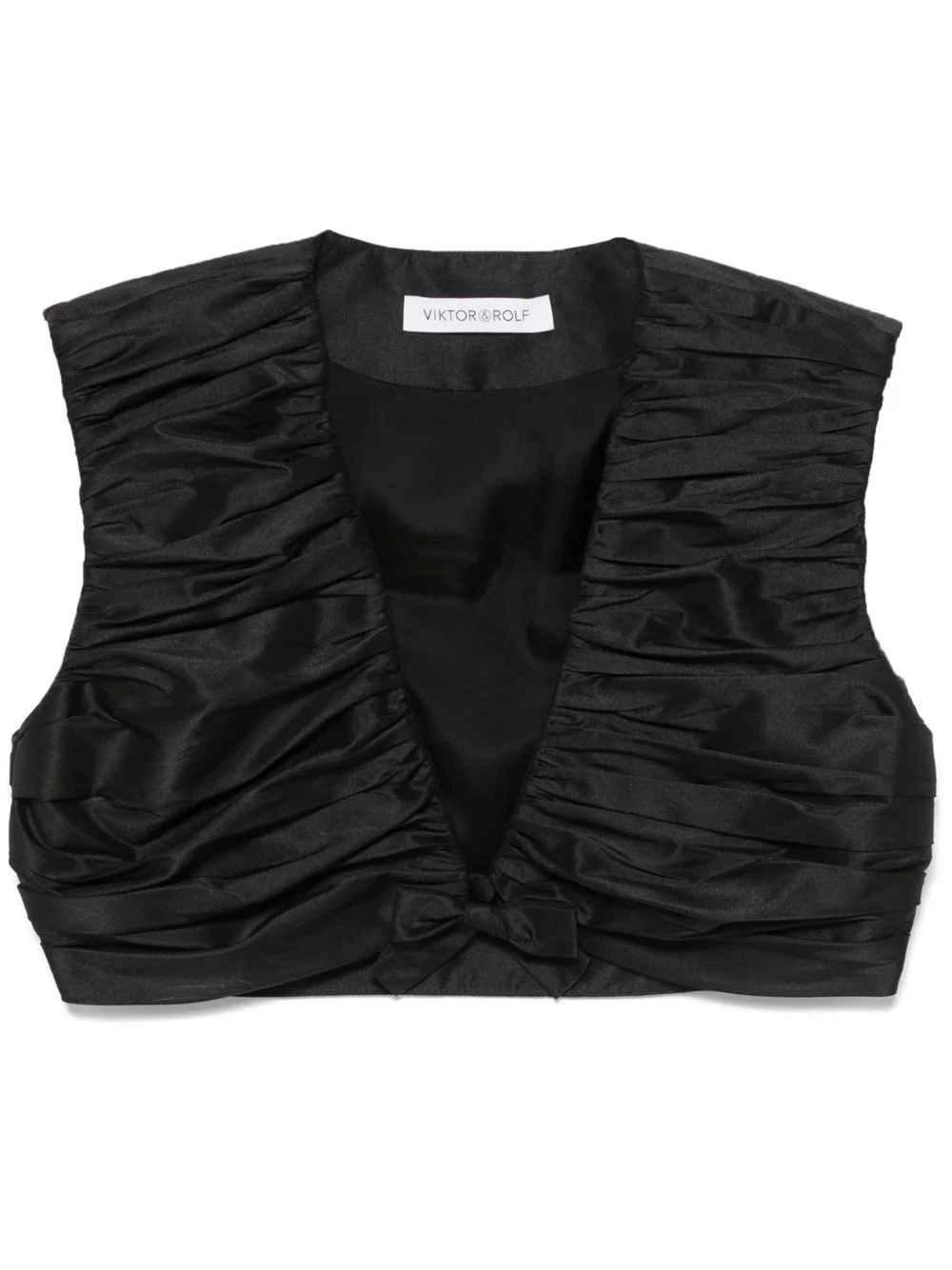 pleated cropped top - 1