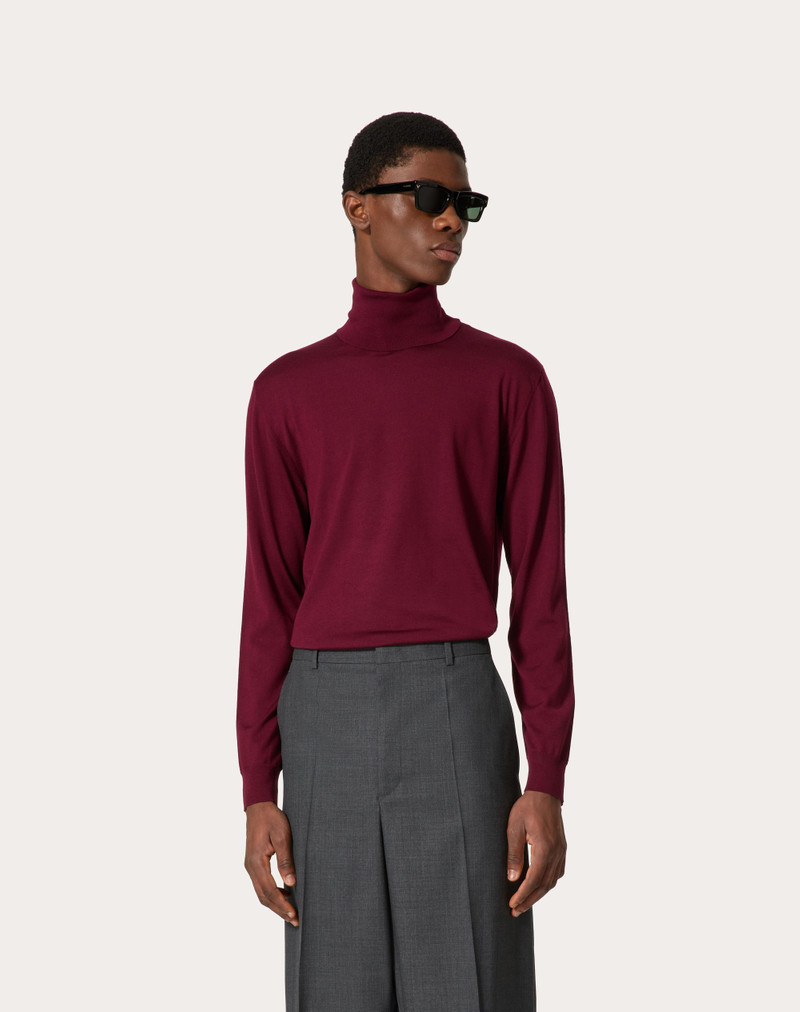 HIGH-NECK WOOL SWEATER WITH VLOGO SIGNATURE EMBROIDERY 3