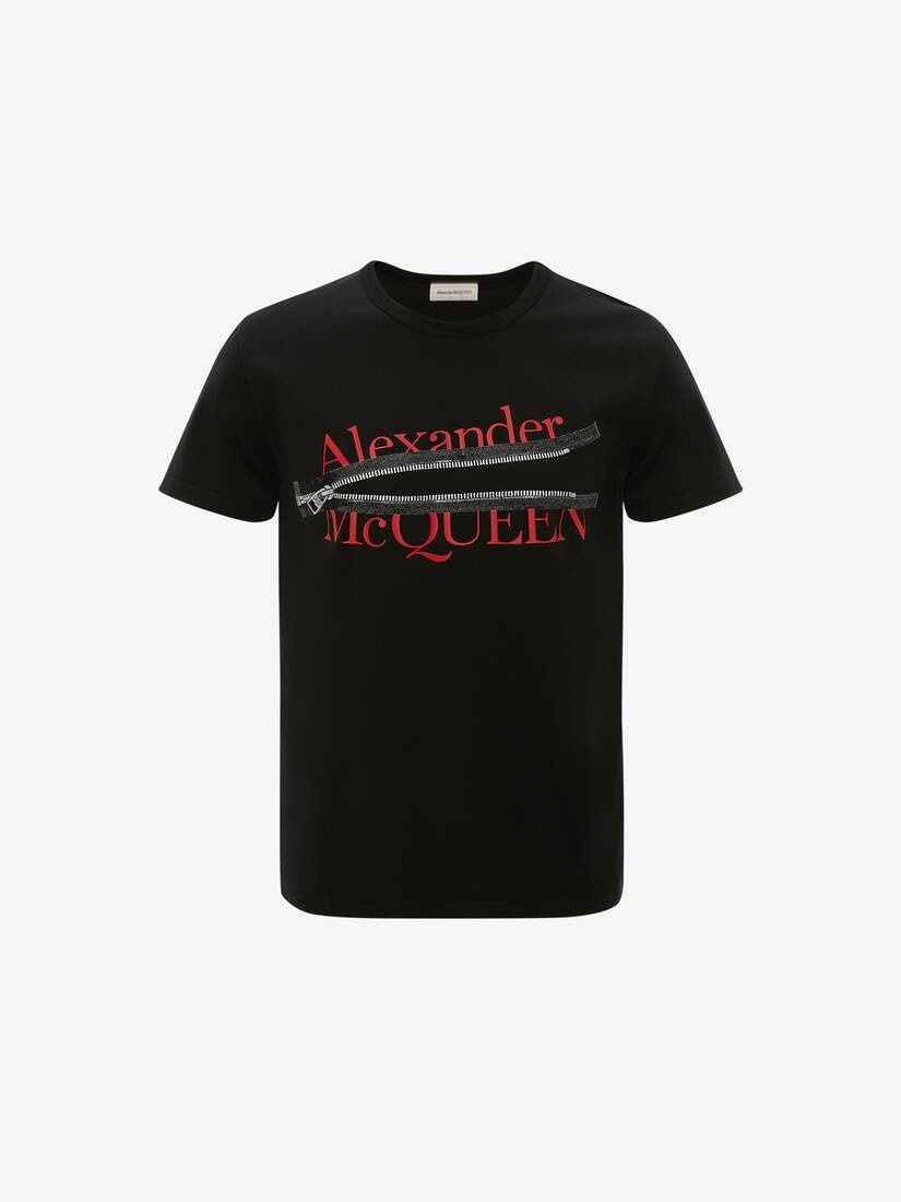 Alexander Mcqueen Zip T-shirt in Black - 1