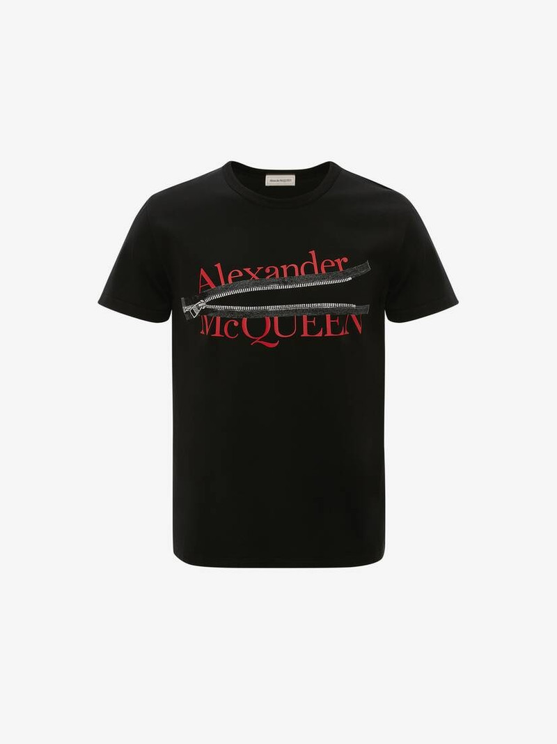 Alexander Mcqueen Zip T-shirt in Black 1