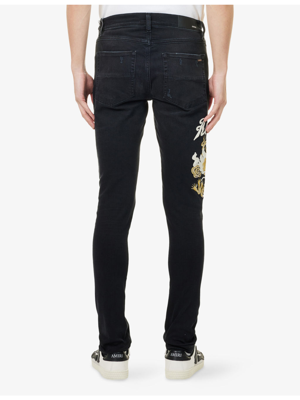 Dragon Repair Tapered-Leg Stretch-Denim Blend Jeans - 4