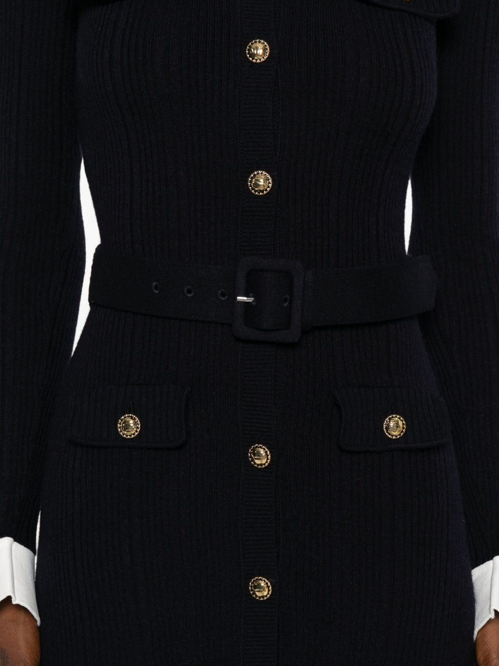button-detailed ribbed-knit maxi dress - 5