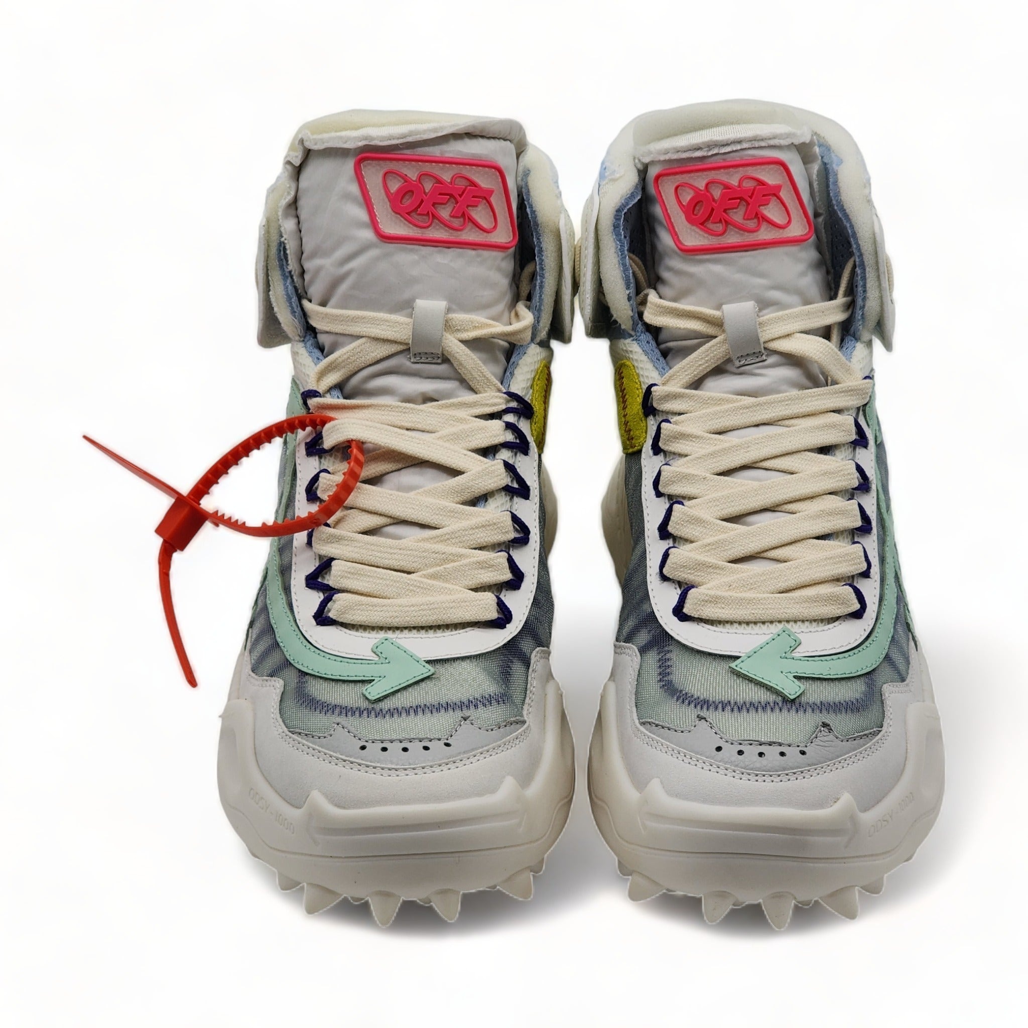 Off-White ODSY 1000 Hi Top Sneakers White Pale Blue - 3
