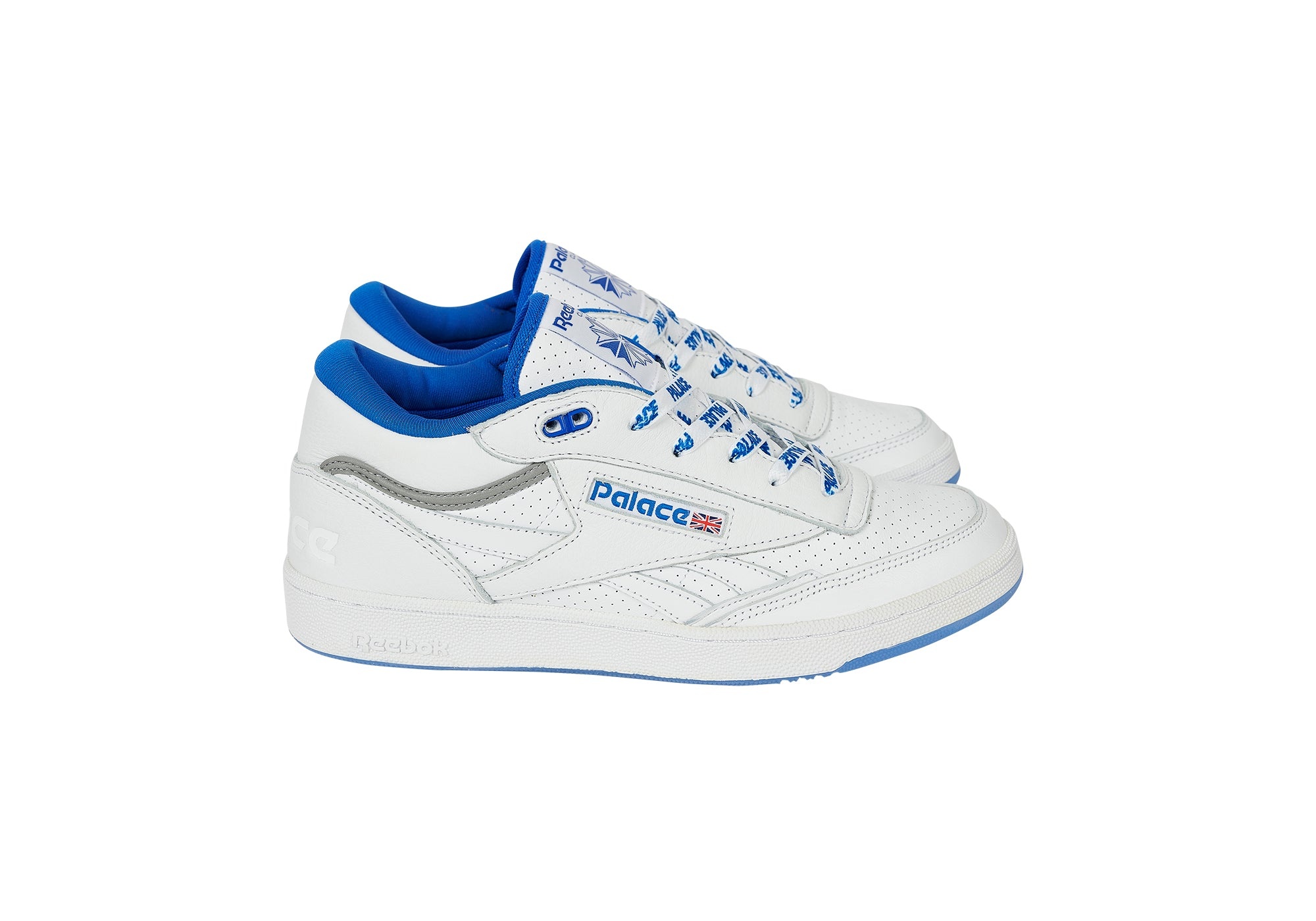 PALACE REEBOK CLUB C MID II REVENGE FOOTWEAR WHITE / COURT BLUE / PEWTER - 2