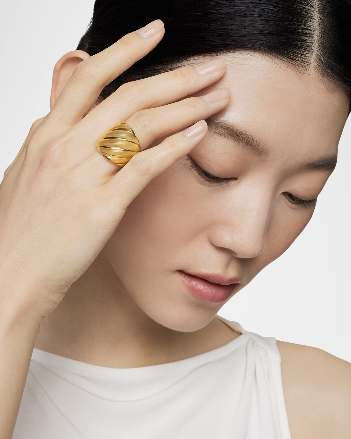 Sculpted Cable Ring in 18K Gold, 20mm - 6