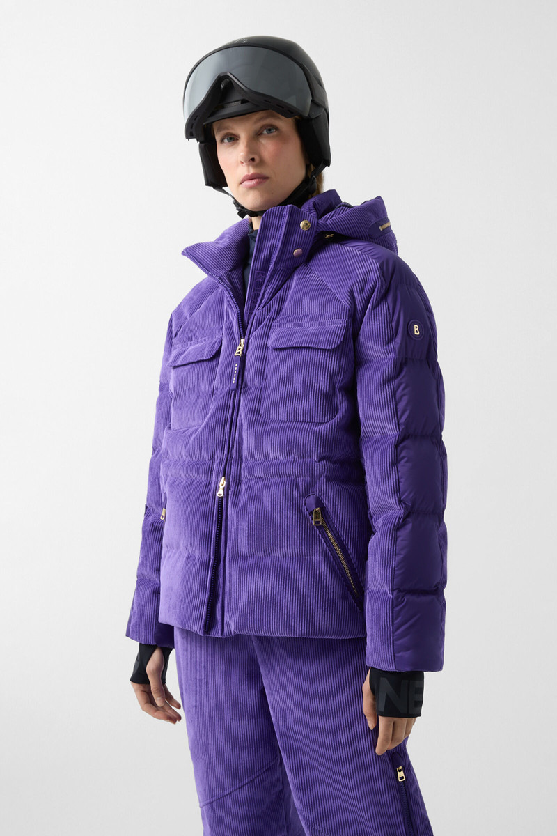 Marli corduroy ski jacket in Violet 2