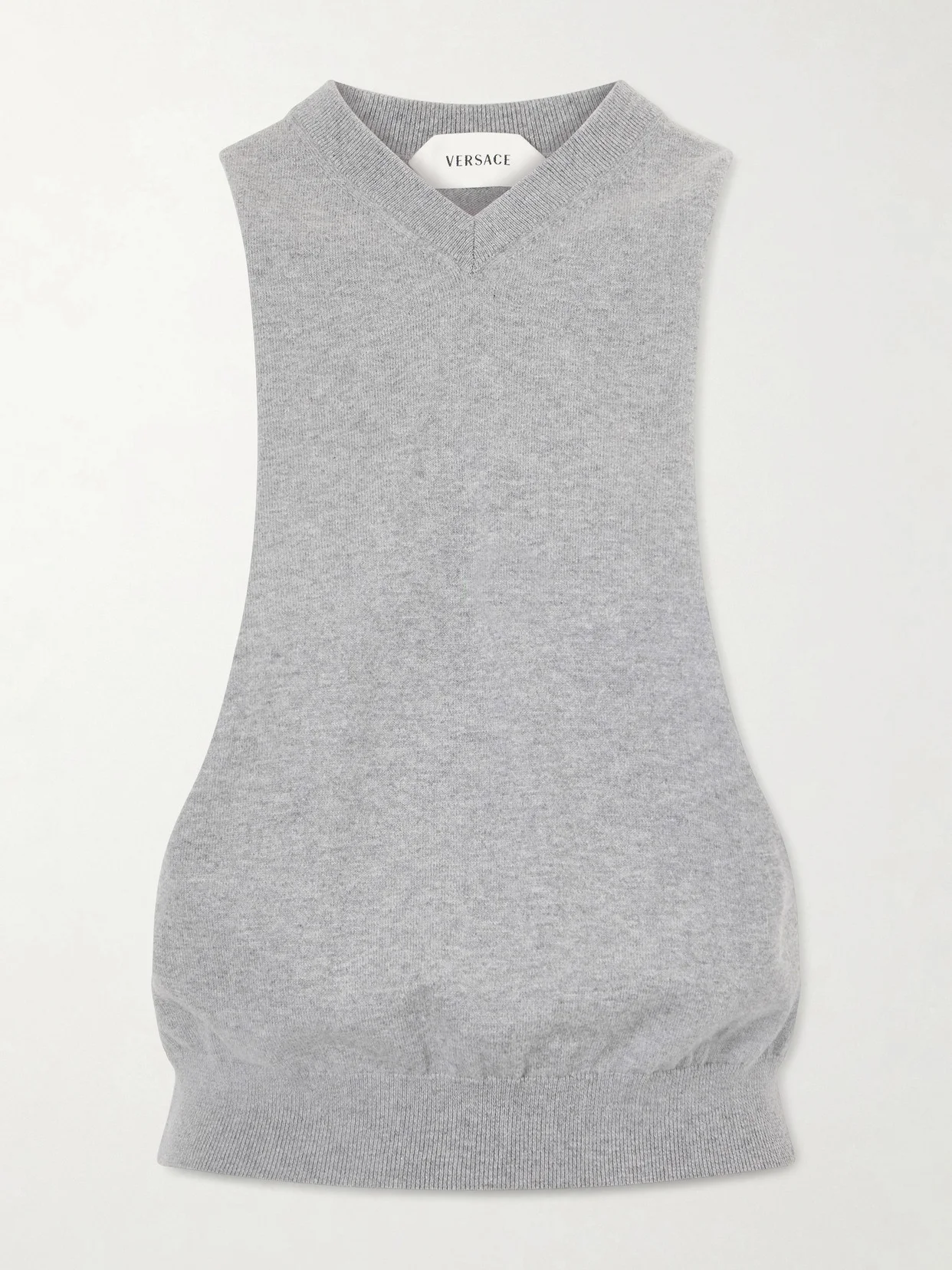 Cut-out Knitted Cotton Vest - 1