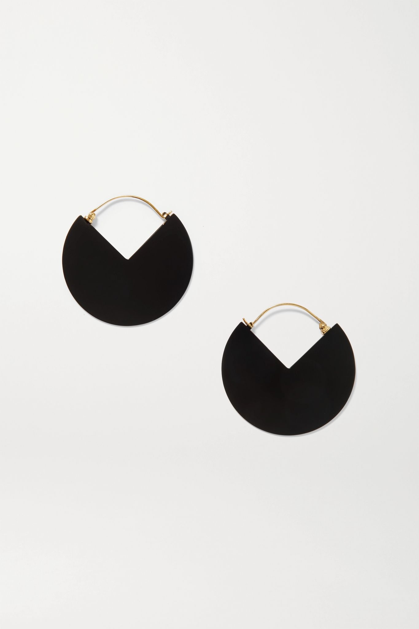 Reversible gold-tone and enamel hoop earrings - 1