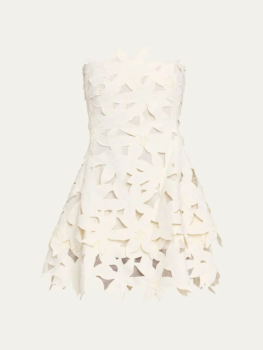 Miri Floral Embroidered Mini Dress - 1