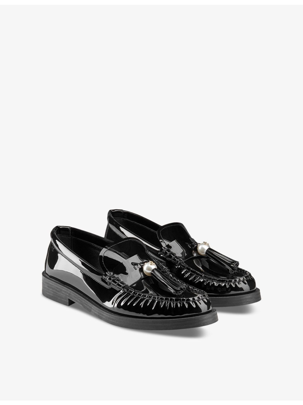 Addie pearl-tassel leather loafers - 3