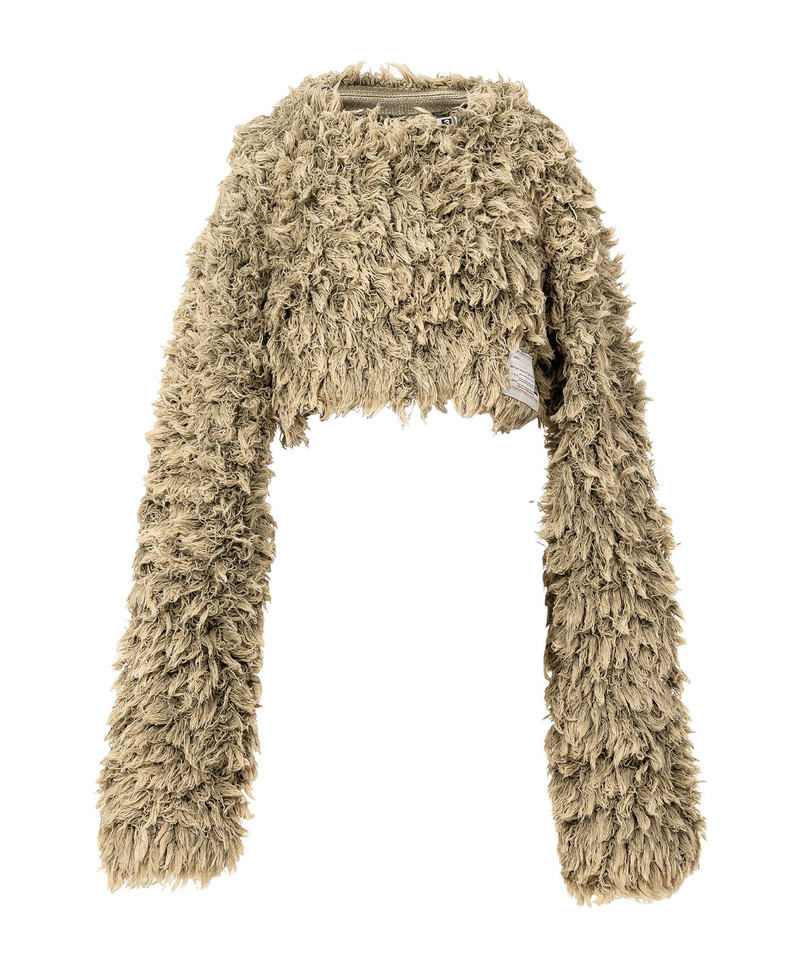 Bleached Shaggy Cropped Knit Sweater 17
