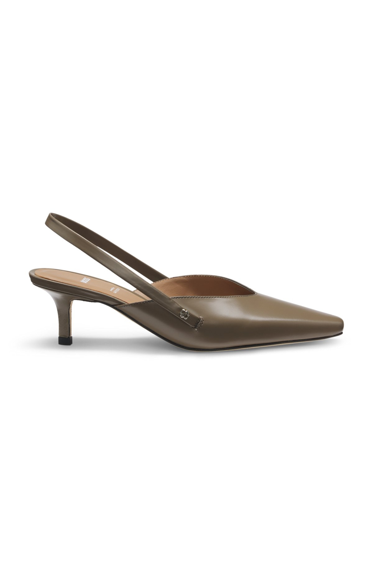 SLINGBACK PUMPS IN POLISHED LEATHER - 1