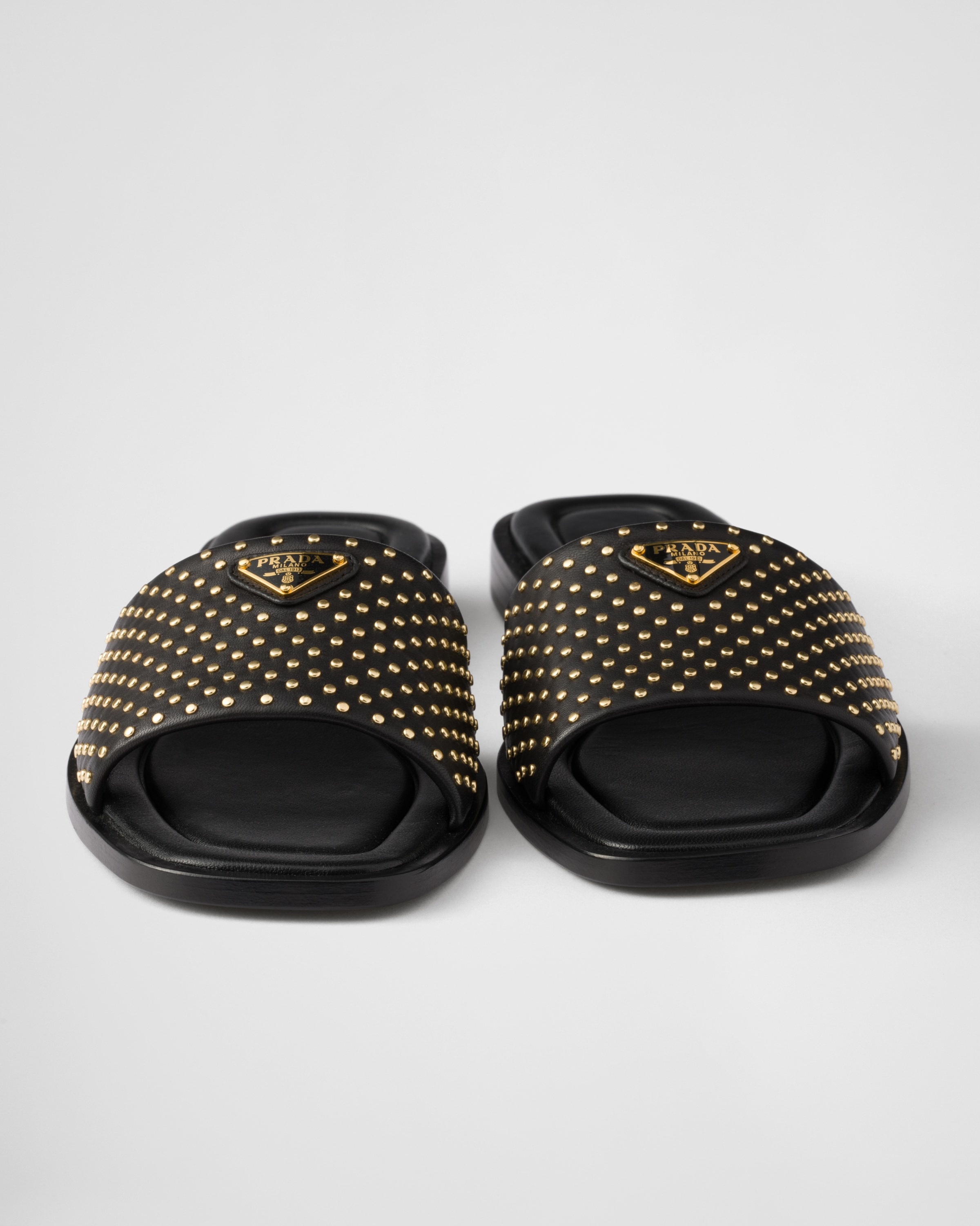 Nappa leather slides with studs - 5