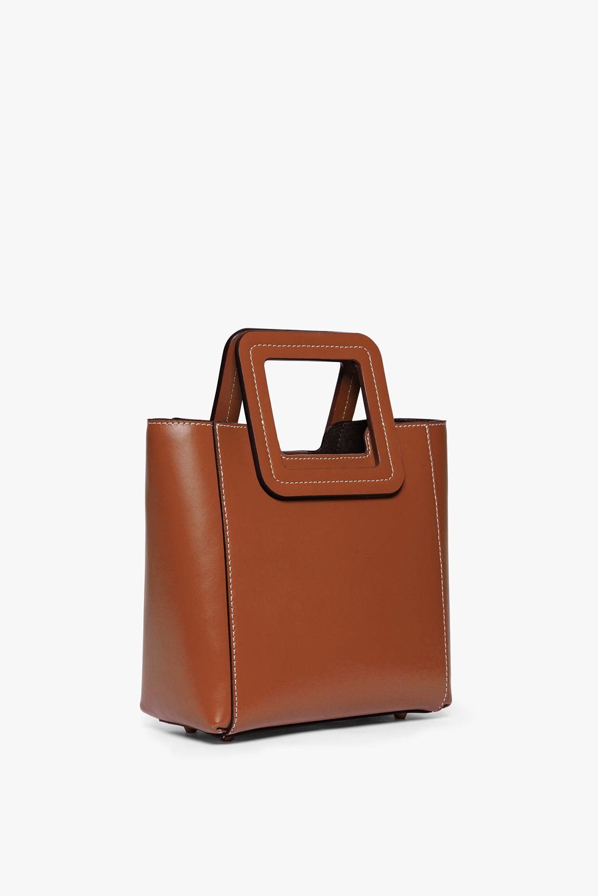 STAUD MINI SHIRLEY LEATHER BAG | SADDLE - 6