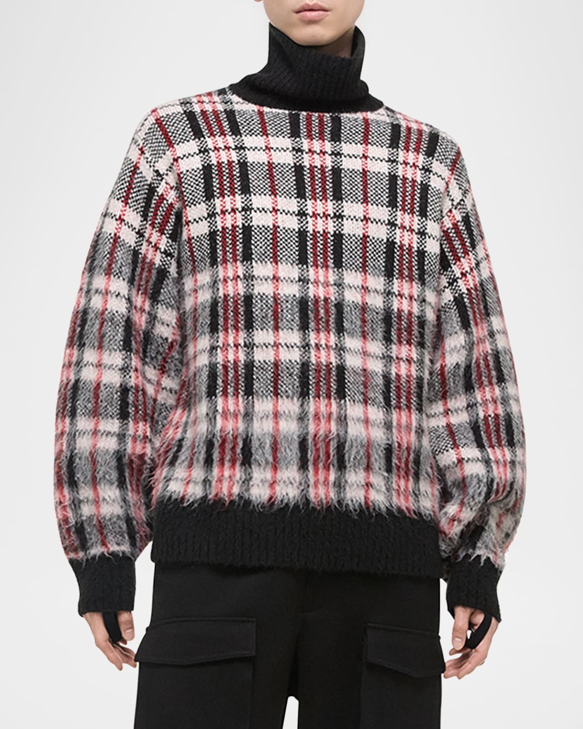 Men's Chunky Plaid Turtleneck - 6