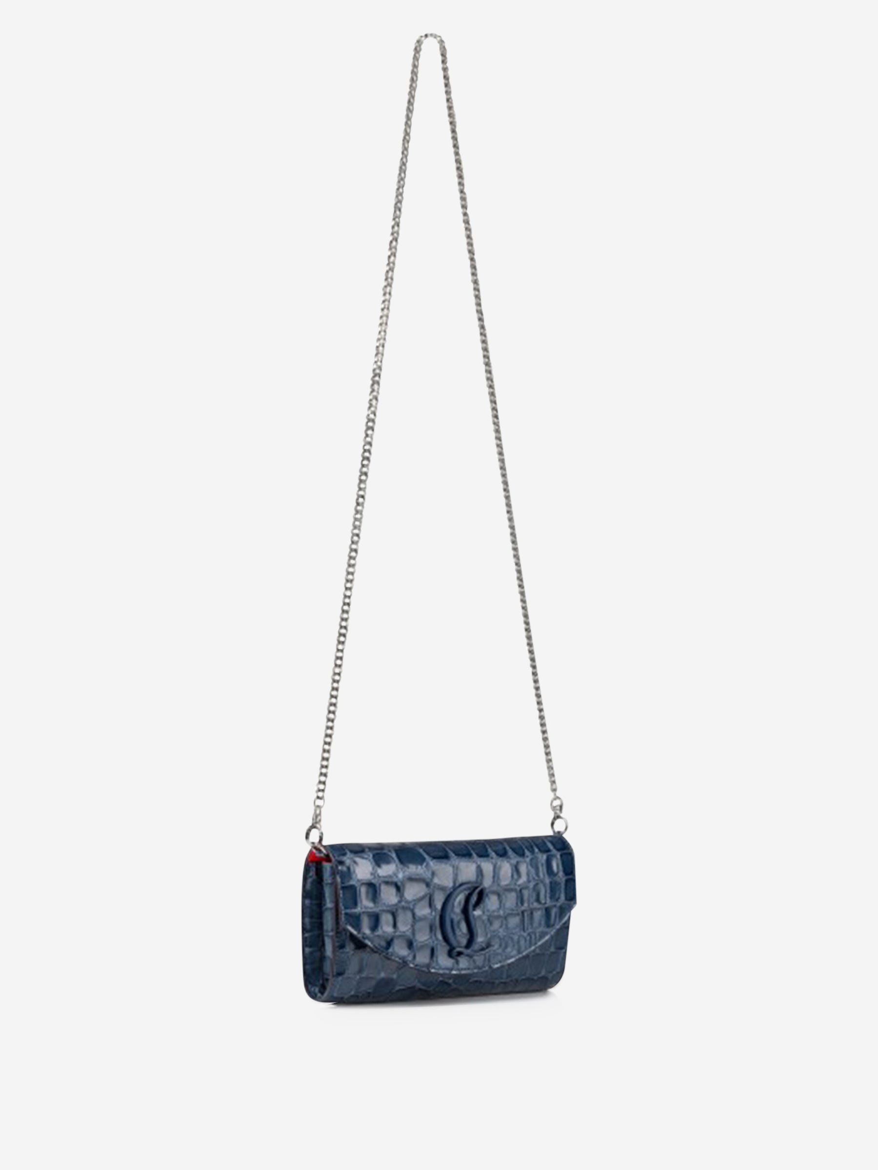 CROCODILE EFFECT LEATHER CLUTCH - 1