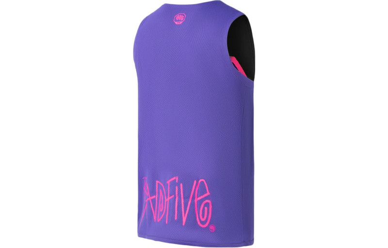 Li-Ning Li-Ning x Jon Burgerman BadFive Reversible Basketball Jersey 'Purple Pink' AAYR371-7 outlook