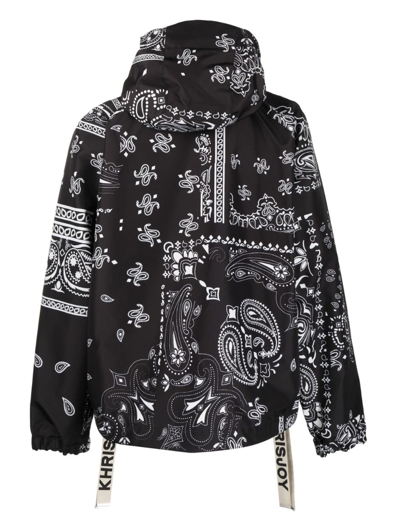 paisley-embroidery hooded jacket - 2