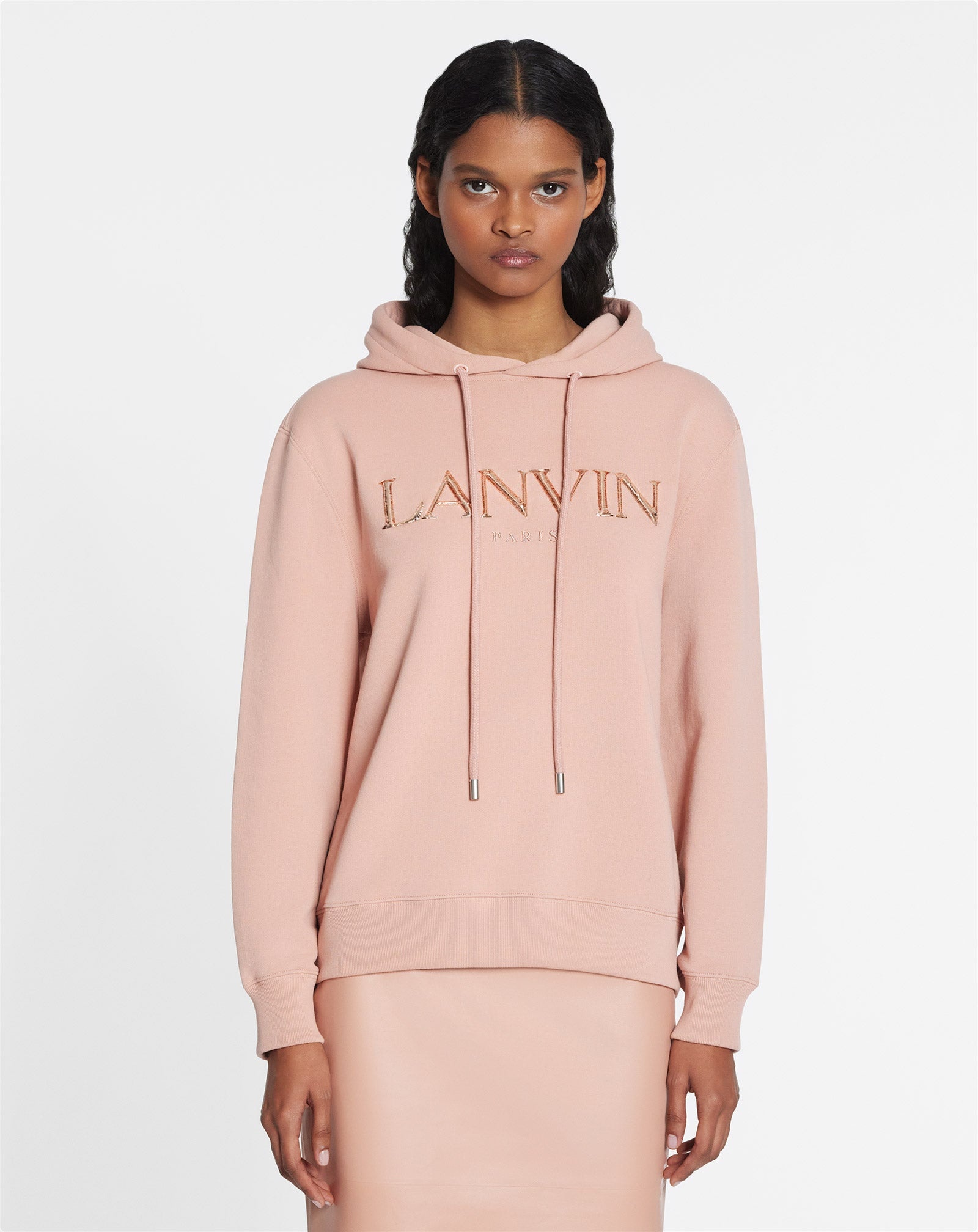 LANVIN PARIS EMBROIDERED HOODED SWEATER - 3