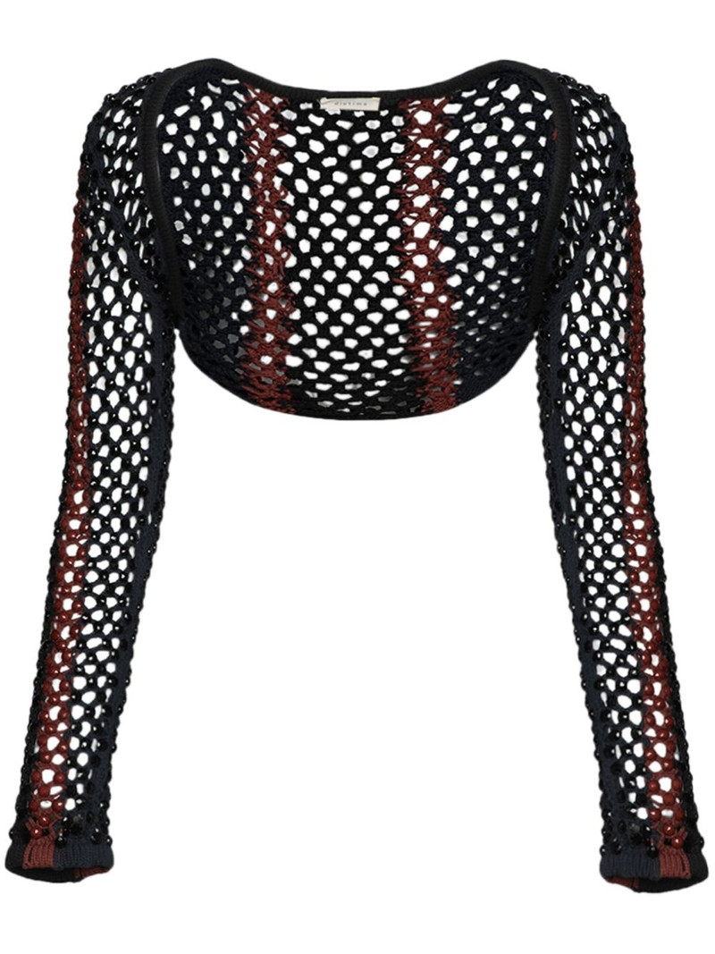 Gala crystal-embellished mesh shrug 1