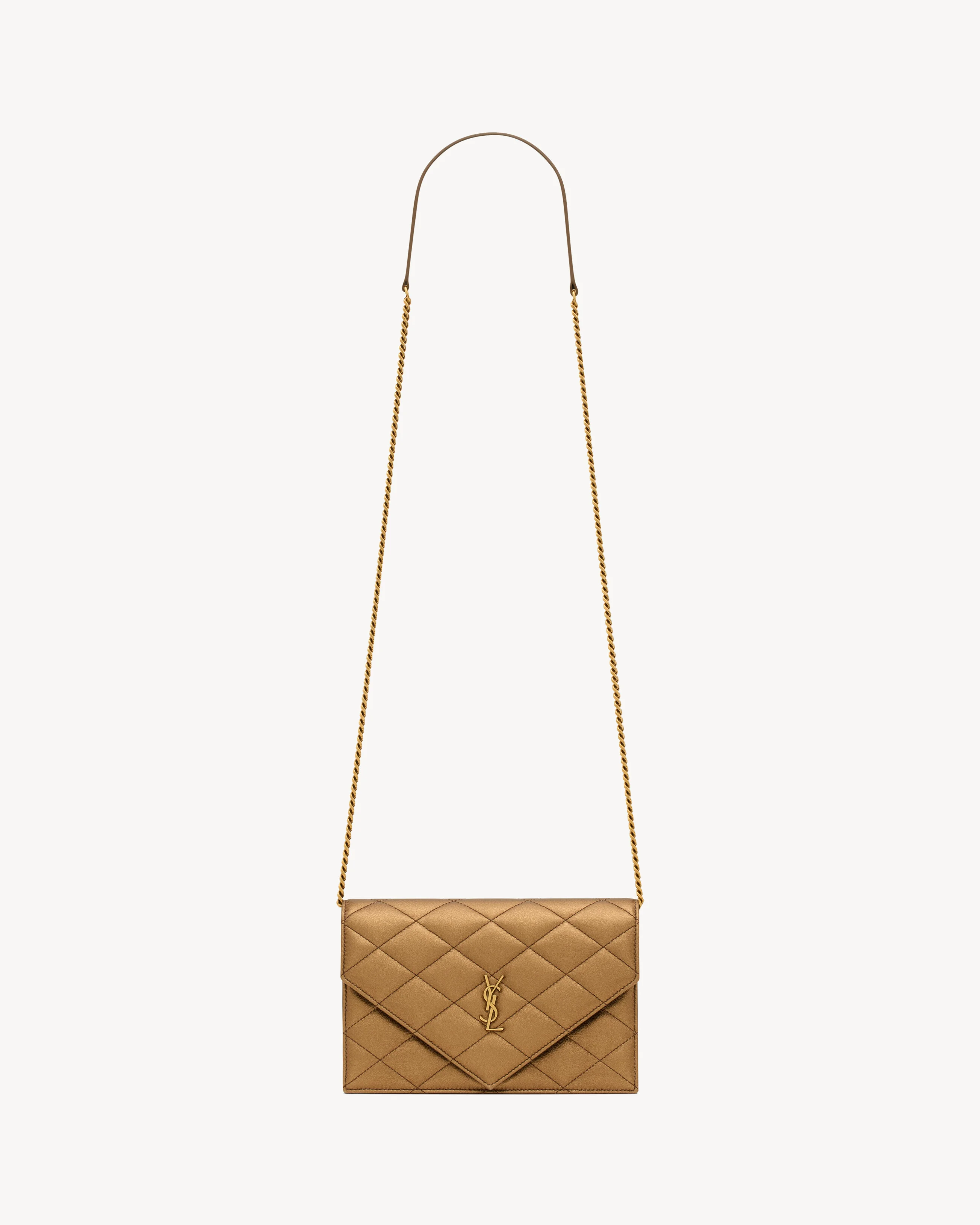PARIS CHAIN WALLET IN METALLIC LEATHER - 1