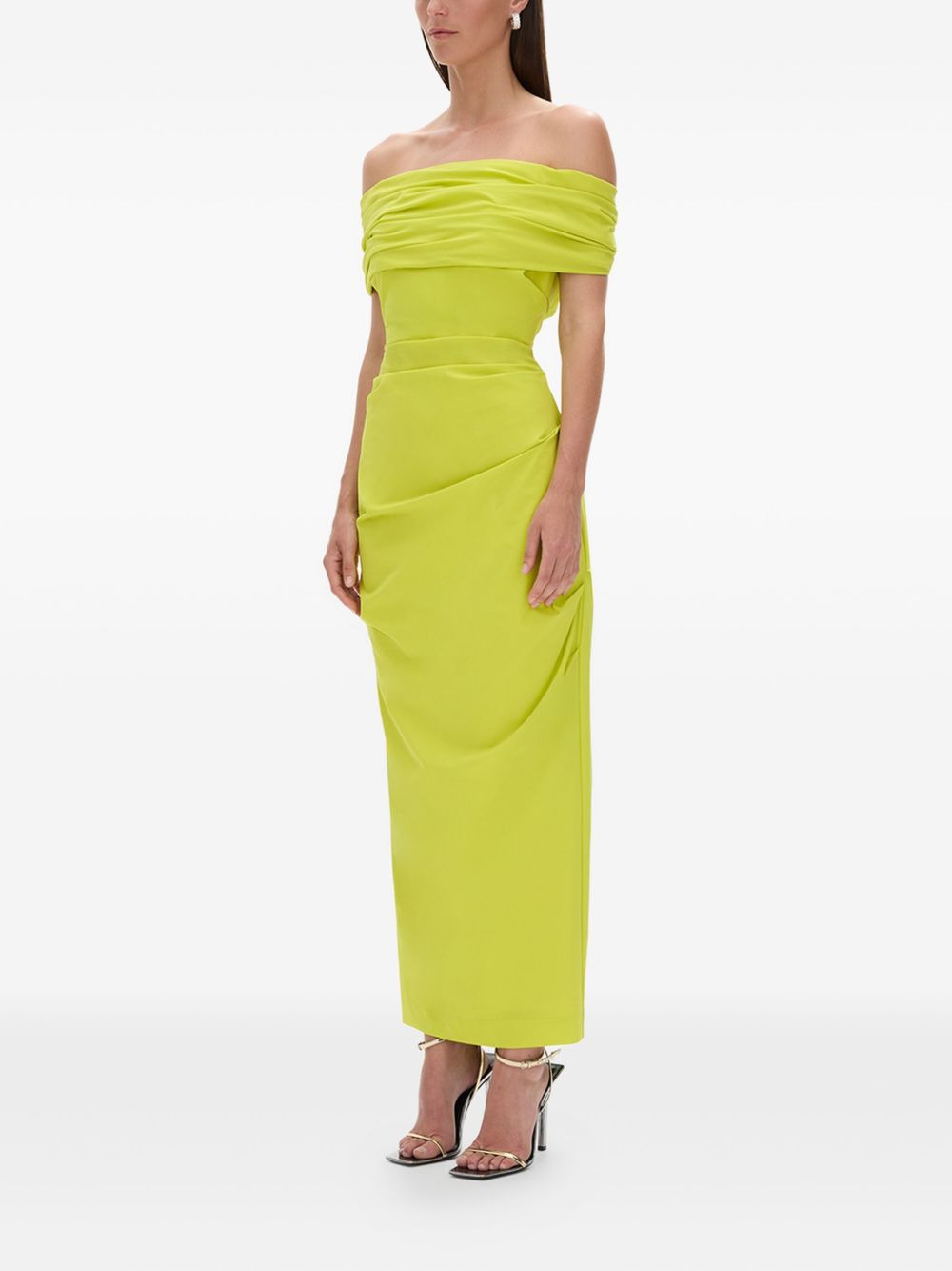 Camille off-shoulder draped maxi dress - 3