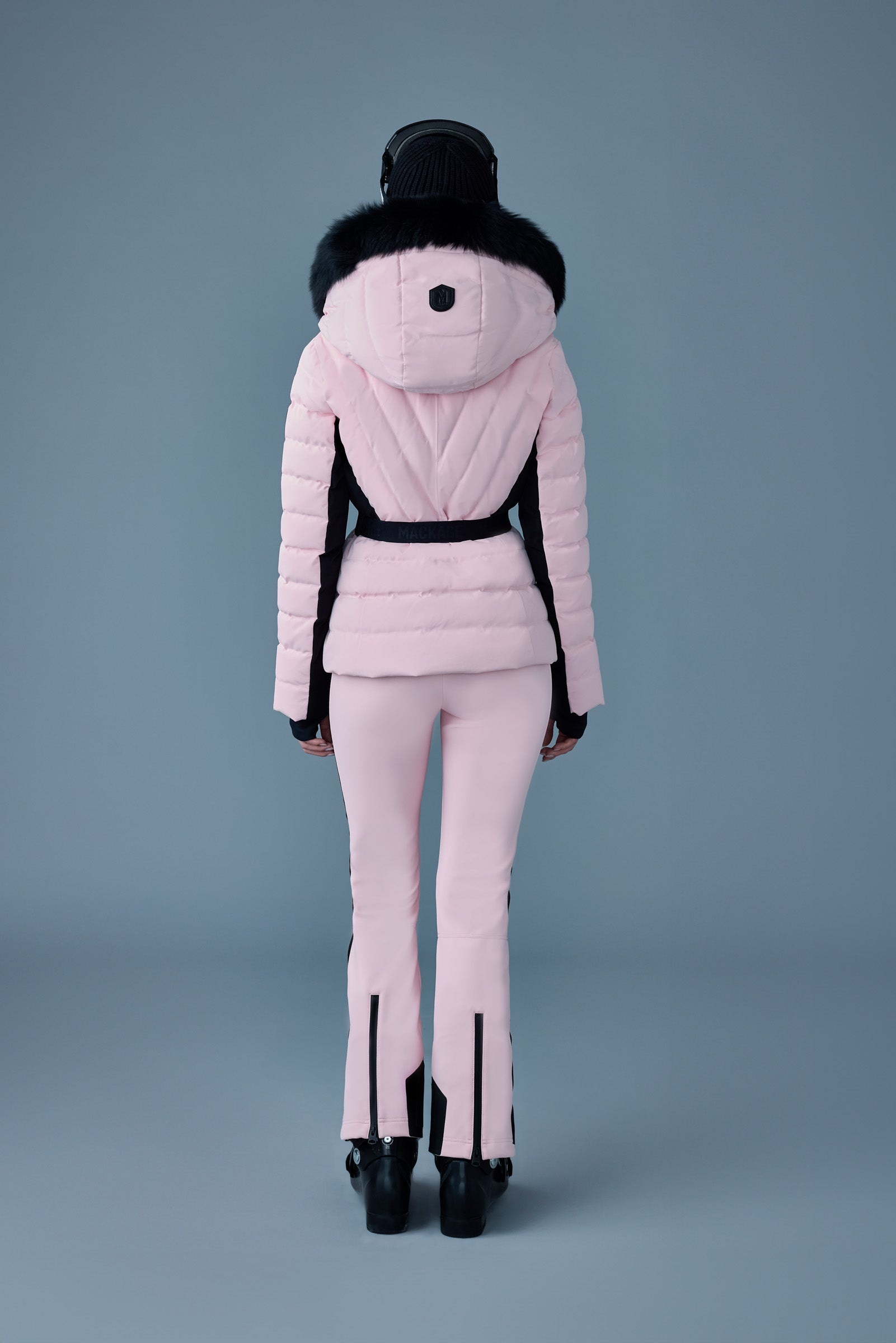 ELITA Down ski jacket with removable blue fox fur trim - 4