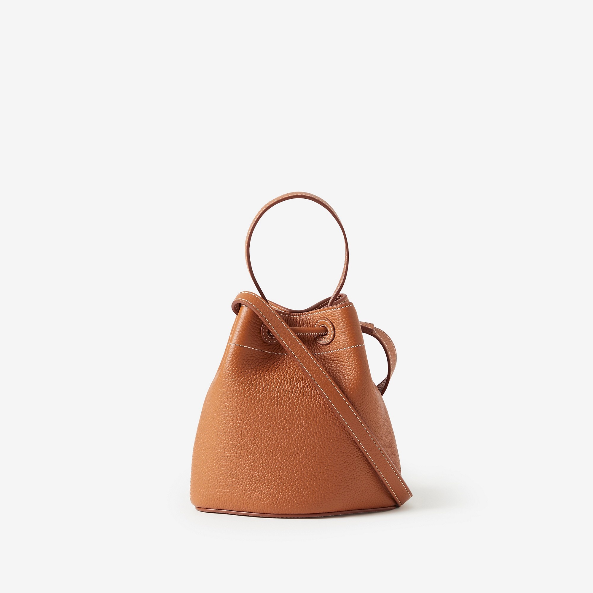 Grainy Leather Mini TB Bucket Bag - 3