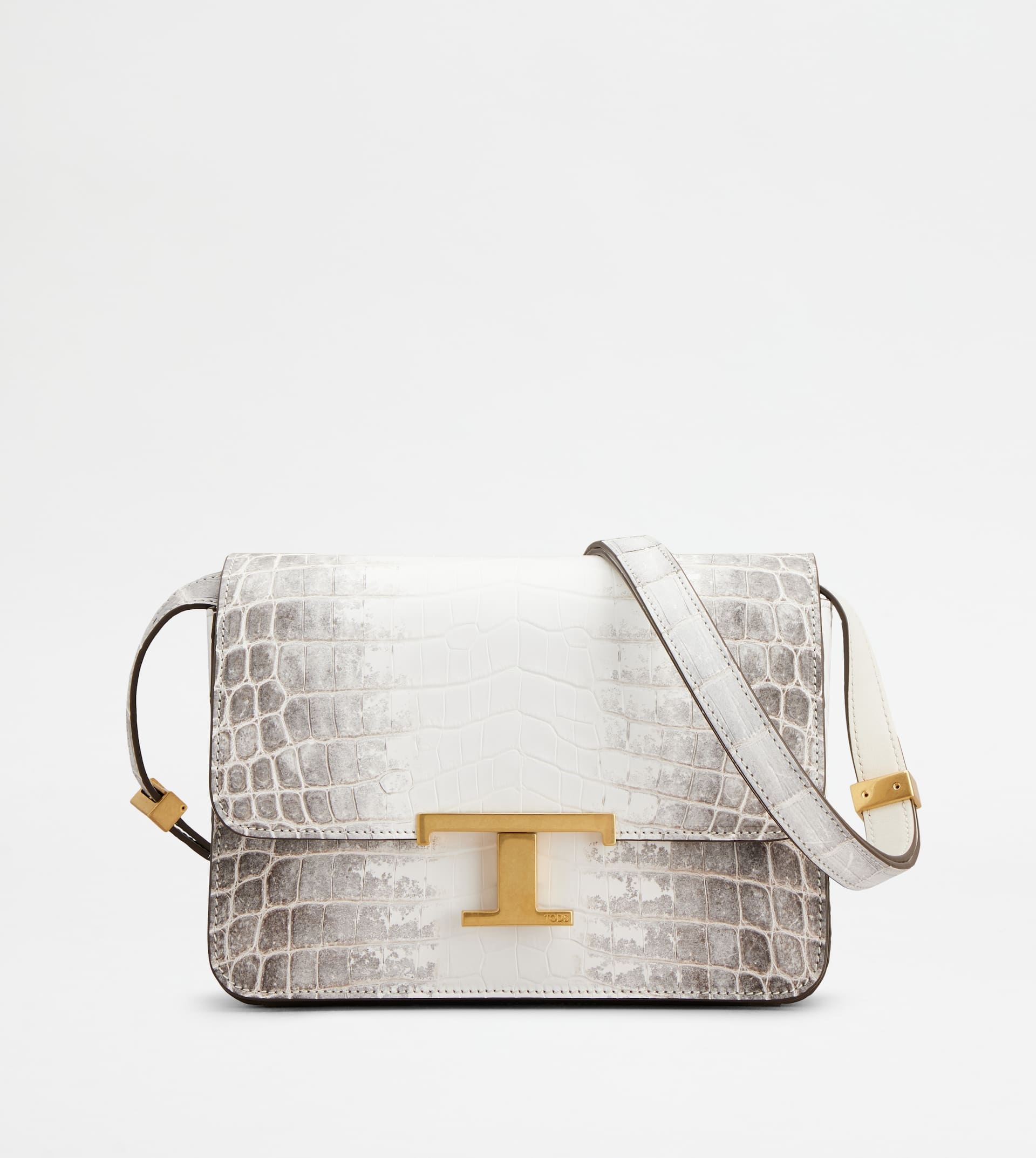 T TIMELESS CROSSBODY BAG IN CROCODILE MINI - WHITE, GREY - 1