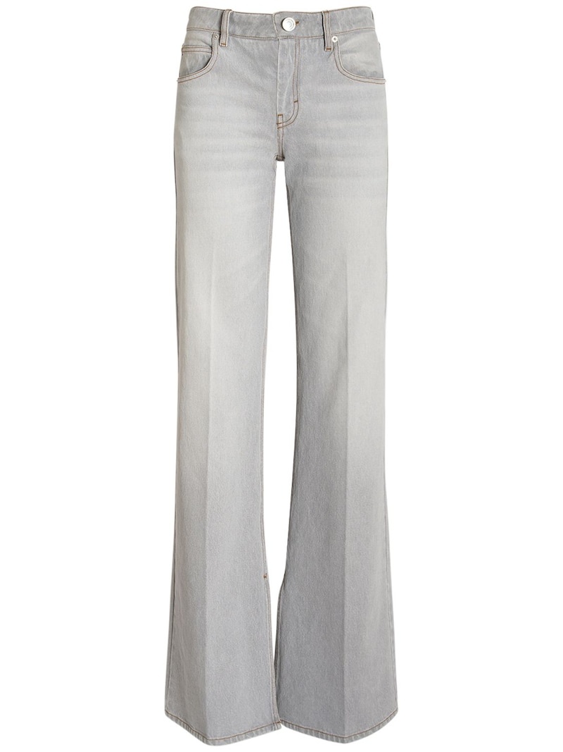 Flared high rise cotton jeans - 1