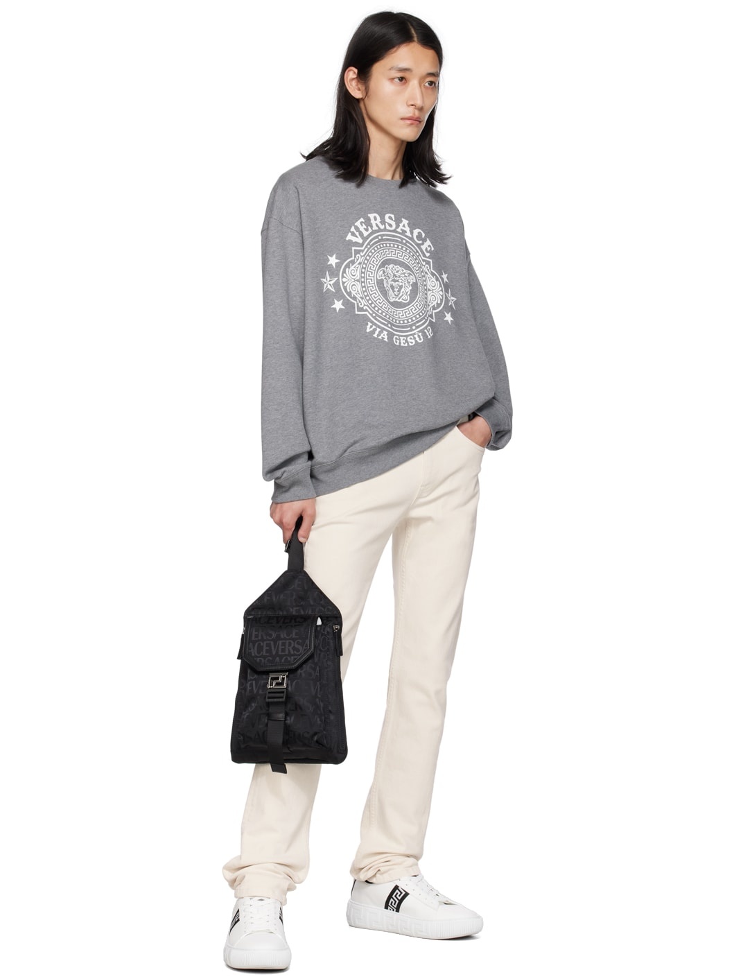 Gray Printed Sweatshirt - 4